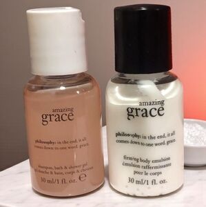 Philosophy Amazing Grace Shampoo, Bath, Shower Gel, and Body Emulsion, 1 oz Each